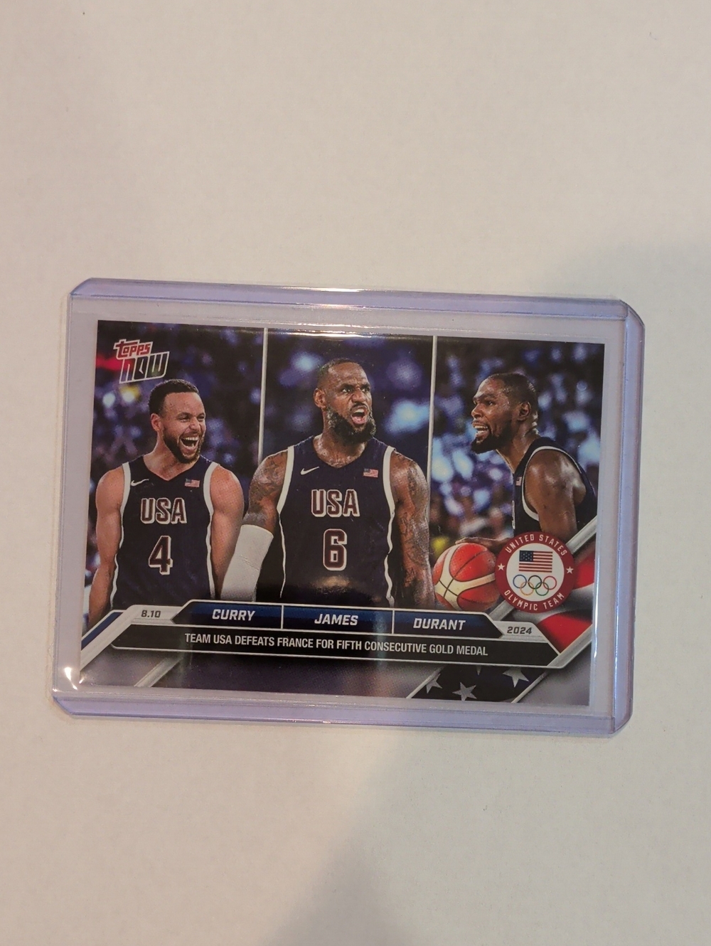 2024 Topps Now United States Olympic Team Steph Curry, LeBron James Kevin Durant